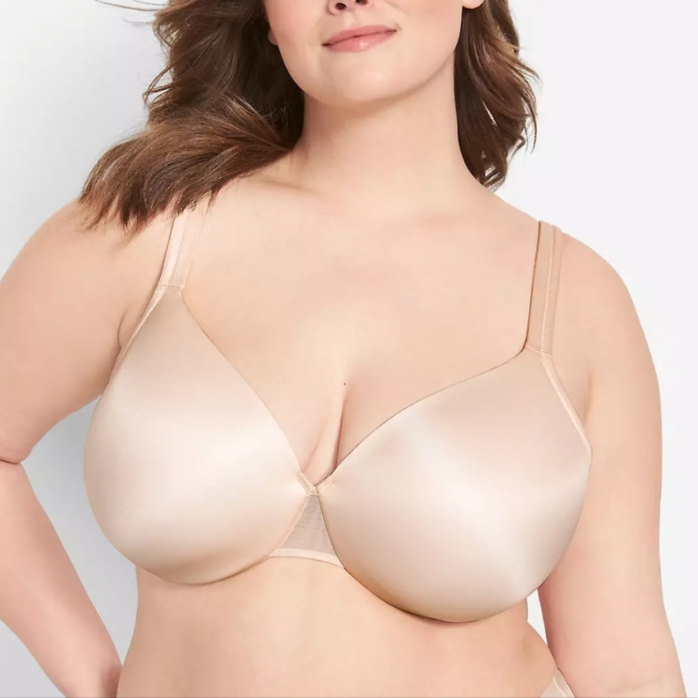 Cacique smooth lightly lined full coverage bra 38G nude tan sand